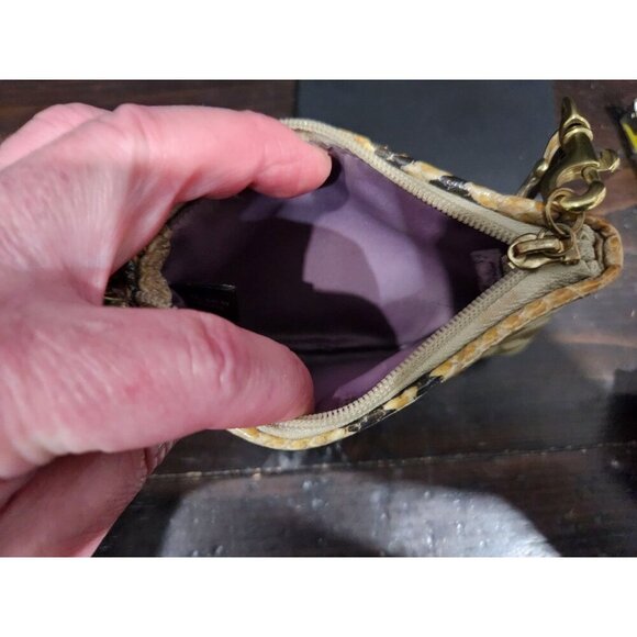 Coach Small "C" Signature Canvas Wristlet with Snakeskin Trim-EUC - Picture 8 of 8